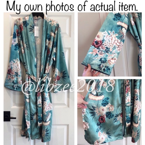5 ⭐️ Rated Satin Kimono Cardigan Duster NWT Floral - Picture 9 of 9